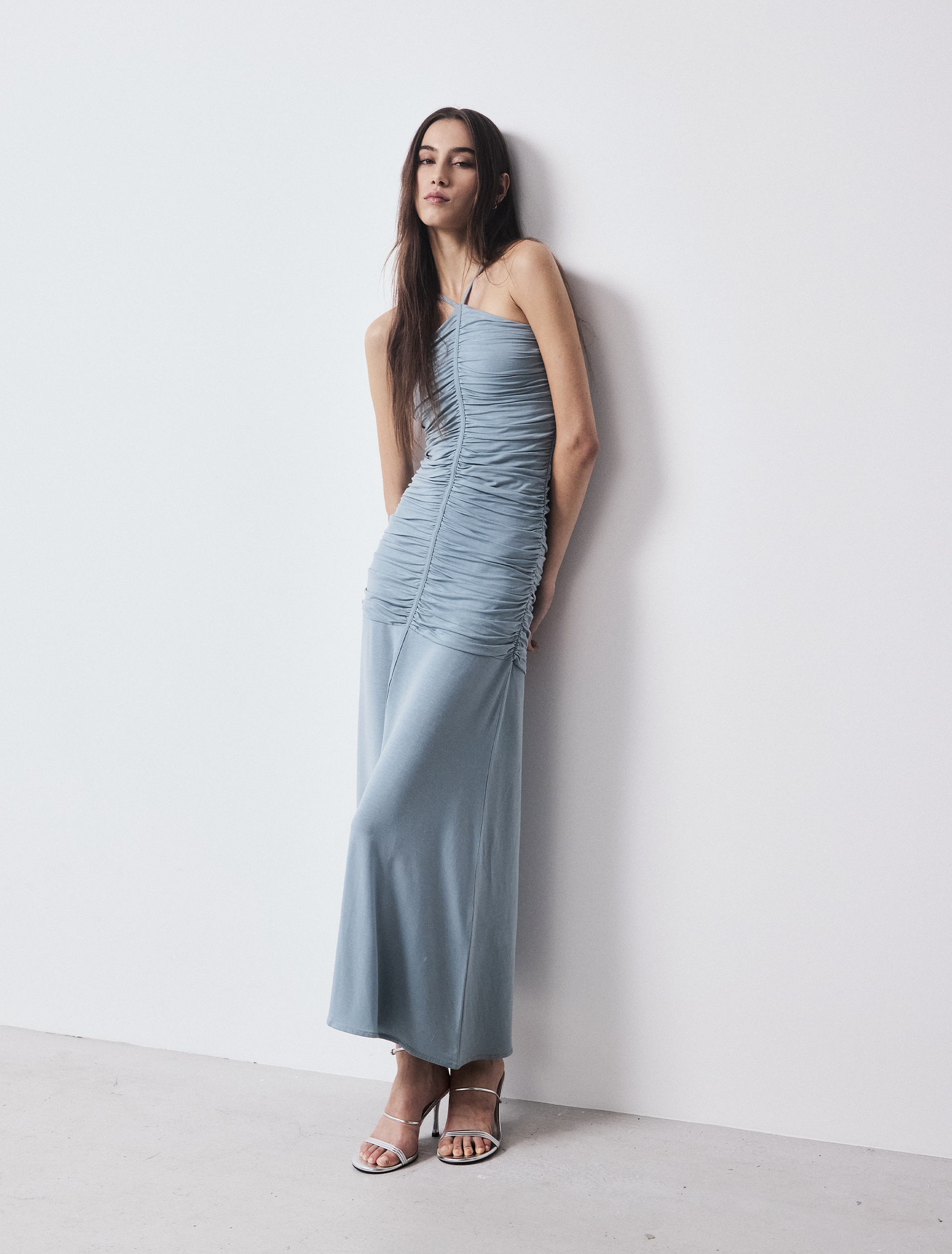 blue tencel dress Buy Mid Blue Lightweight TENCEL Denim Beach Midi Kaftan Dress from Next USA