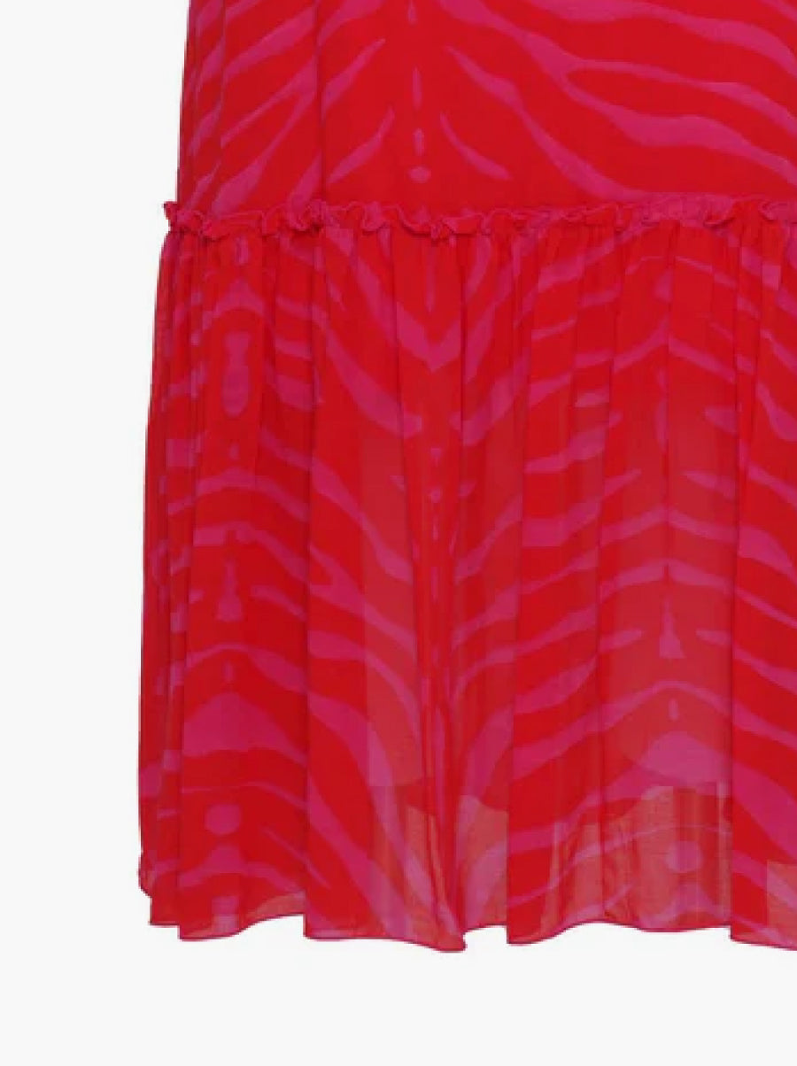 Pink Red Zebra Midi Dress- Lenzing EcoVero