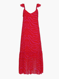 Pink Red Zebra Midi Dress- Lenzing EcoVero