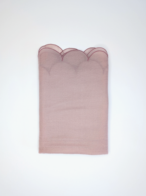 Pink 100% Cashmere Scarf- Lightweight with Scallop Edge