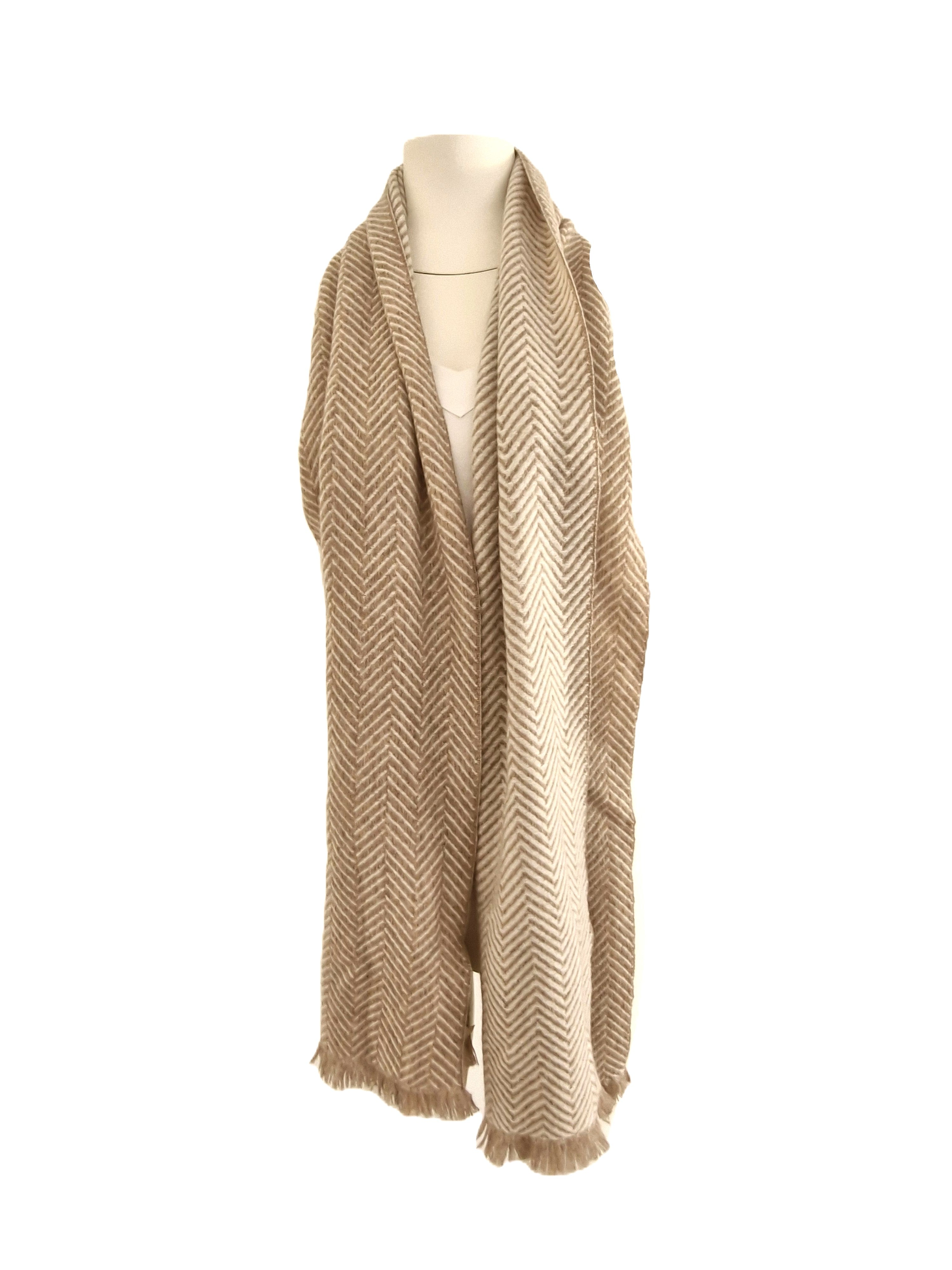 Herringbone_Biege_Cream_cashmere_scarf_eco_twenty_sustainable_fashion_2