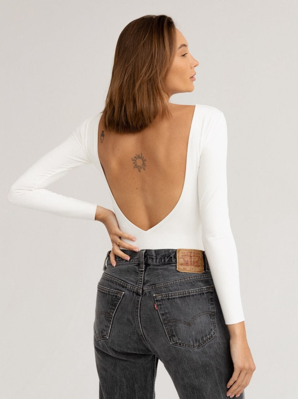 Backless Bodysuit- White