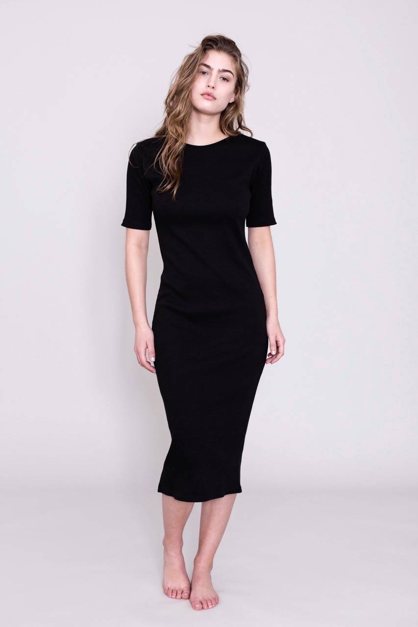 Dakota Black Bodycon Midi Dress