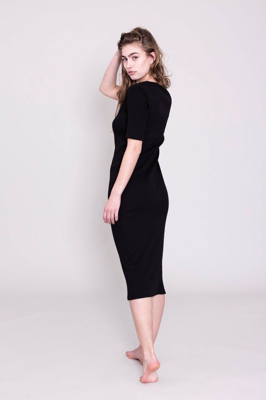 Dakota Black Bodycon Midi Dress