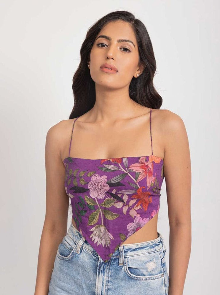 VIOLET VEGAN SILK NAPKIN TOP