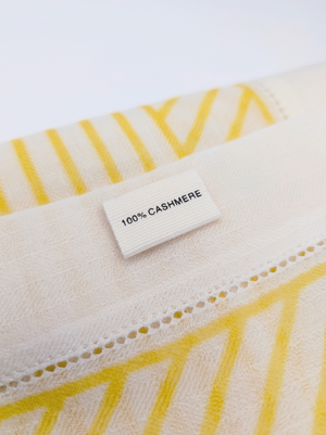 Yellow Geometric Cashmere Scarf