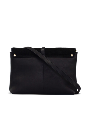 Ella Black Midi Small suede & leather crossbody bag