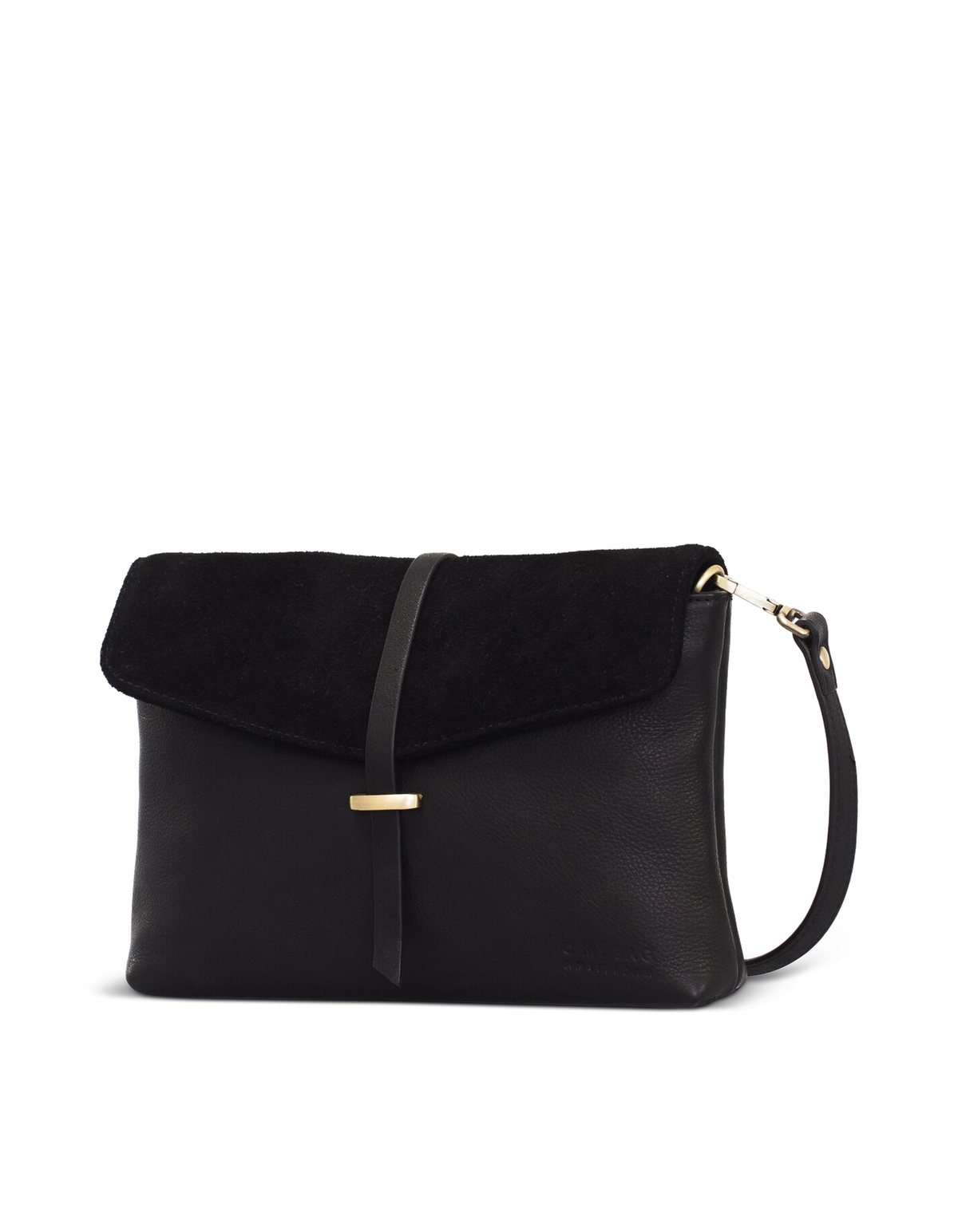 Ella Black Midi Small suede & leather crossbody bag