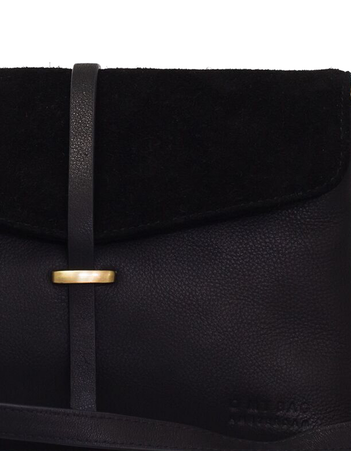 Ella Black Midi Small suede & leather crossbody bag