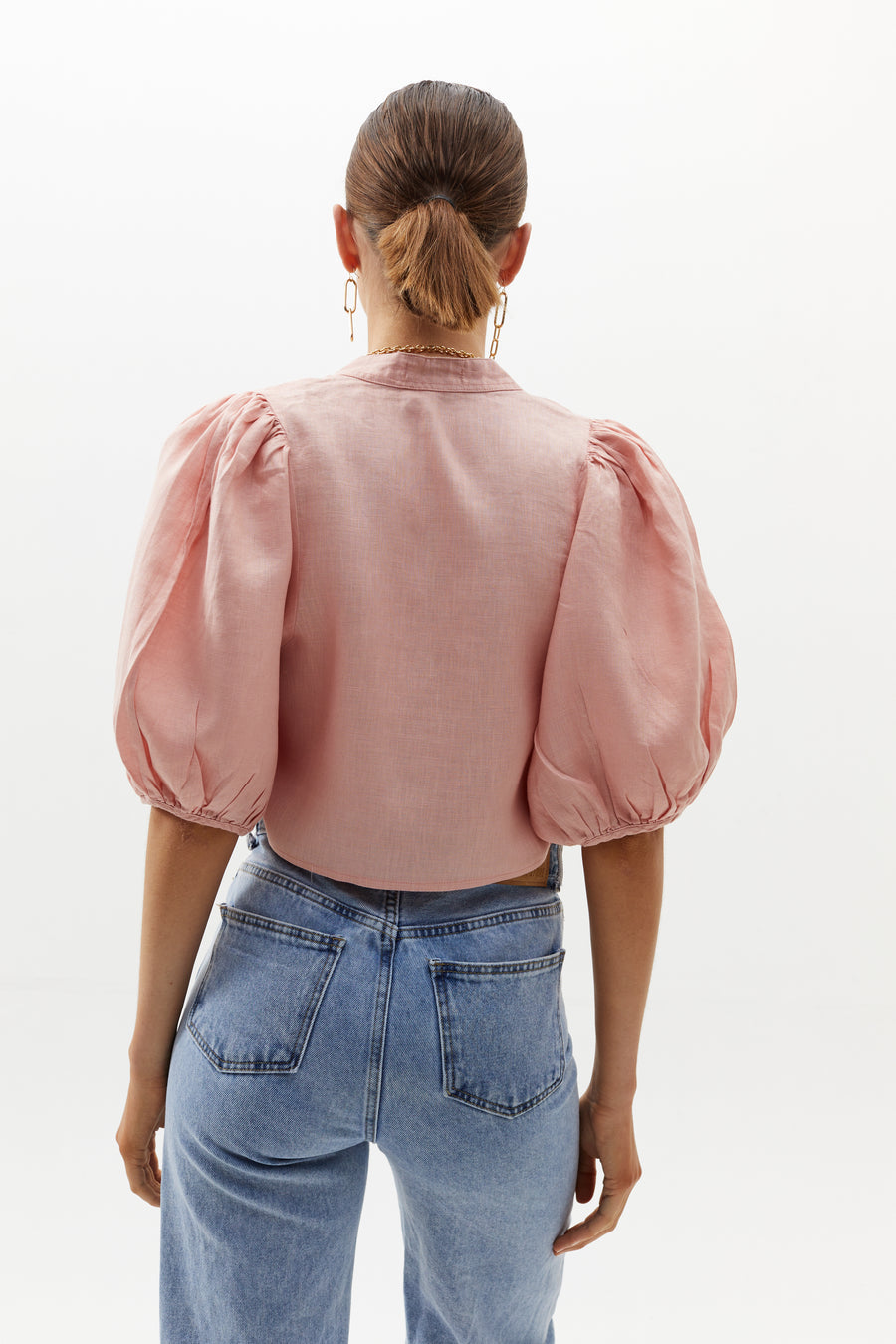 Light Pink Organic Linen Top