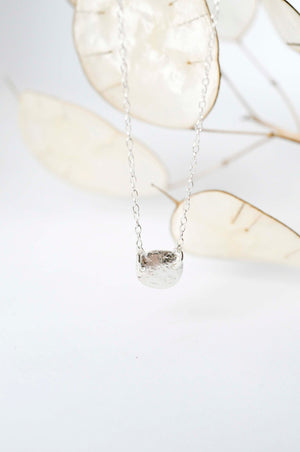 Textured Disc Pendant Necklace