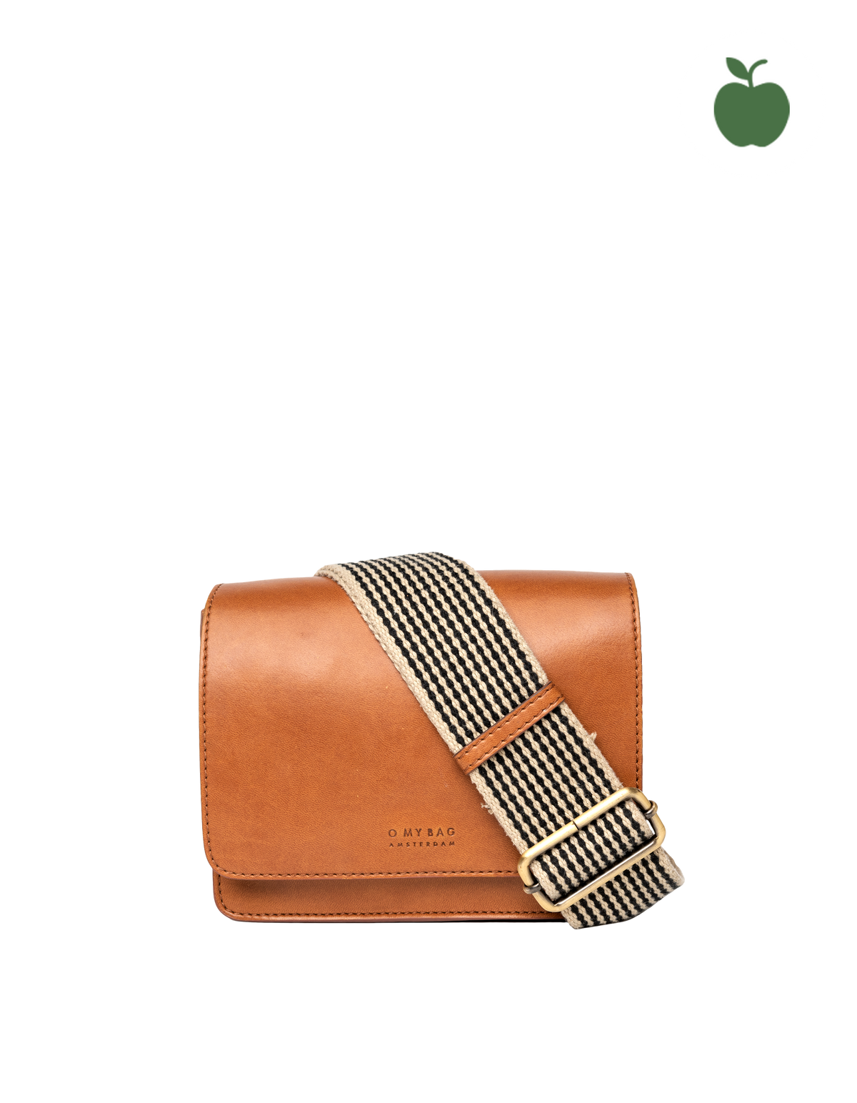 O My Bag  Audrey Mini - Cognac Apple Leather Checkered Strap
