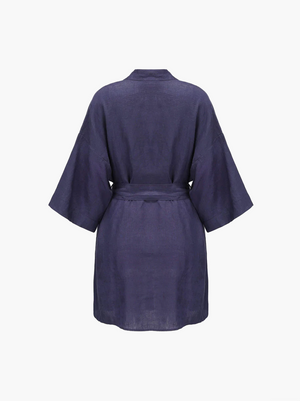 Navy Organic Linen Kimono