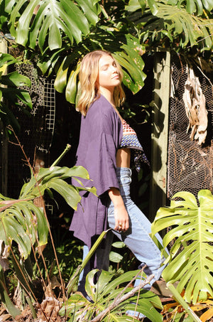 Navy Organic Linen Kimono