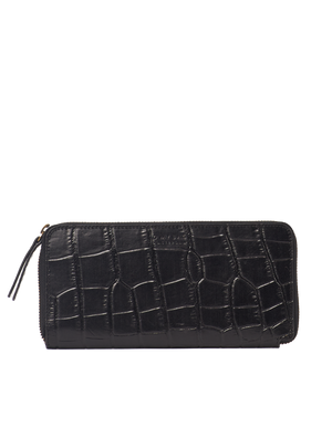 Black Croc Leather Wallet